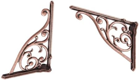 Heavy Duty Solid Stand,12 Inch 4 Pack Antique Copper,Right Angle Wall Panel Support Bracket,Decorative Shelf Bracket,Hea