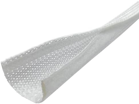 Electriduct 1/2" Side Entry Cable Wrap Braided Sleeving with Hook & Loop Fastener - 100 Feet (White)