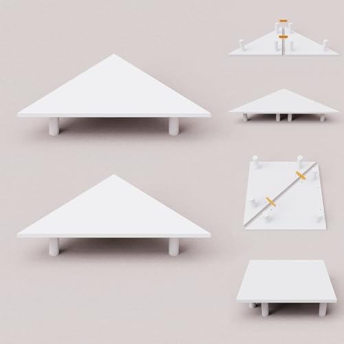 2 Pack White Corner Monitor Stand, Triangle/Square Adjustable Height Riser, 27-inch Universal Desktop Shelf for Computer