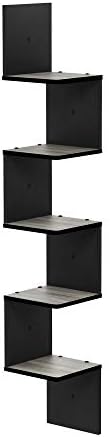 5-Tier Corner Square Wall Shelf, Corner Floating Shelves for Wall, Radial Wall Mounted Book Shelf, for Bedroom, Bathroom