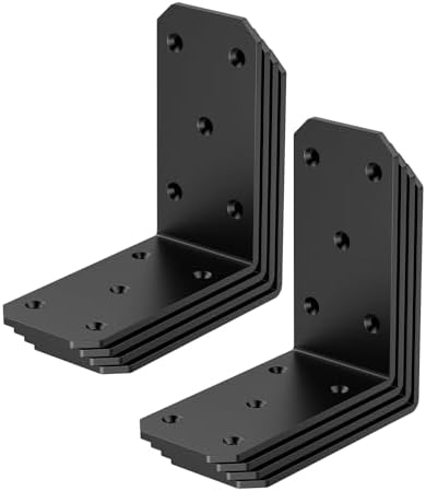 5"×5"×2.5" Corner L Brackets, 90 Degree Corner Brace, Black-8PCS