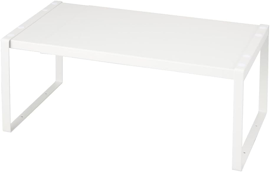 Elecom KAWSTRCPTAWH Extendable Storage Rack, 14.0-24.0 x 24.0 x 7.1 inches (35.5-61 x 22 x 18 cm), Top Plate Stopper, 2 Tiers, Can Be Combined, Under the Sink Extendable, Kitchen Storage, Living