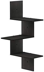 Furinno Rossi 3-Tier Corner Floating Shelves for Wall, Espresso