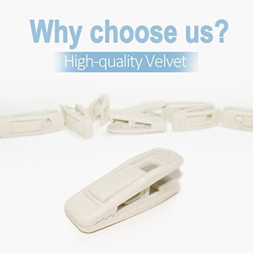 TOFIIGREM Beige Velvet Hangers Clips 50 PCS, Non-Slip Velvet Skirt Hanger Clips for Ivory/Beige Velvet Hangers, Strong Finger Clips Perfect for Thin Velvet Hangers Skirt Pant Suit Velvet Hangers