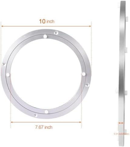 Lazy Susan Hardware Rotating Turntable Bearings Swivel Plate Hardware Aluminum Metal for Dining-Table and Workbench (10 