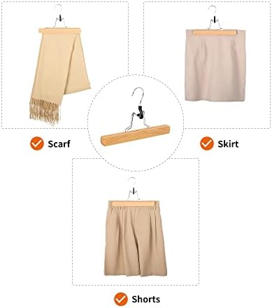 Amazon Basics Wooden Pants Hangers Closet Organizer, Natural, 20-Pack