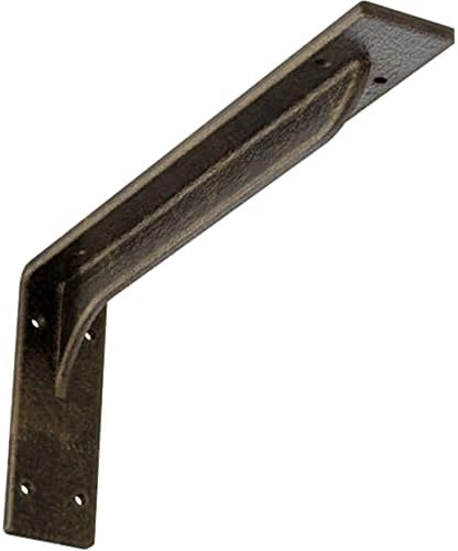 2" W x 14" D x 5 1/4" H Embrey Steel Bracket, Antiqued Pale Gold