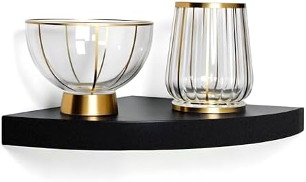 InPlace Durbale Corner Shelf - Easy to Install & Remove, Floating Corner Shelves - Wall Mounted Decorative Corner Shelf 