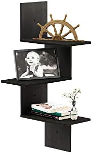 Furinno Rossi 3-Tier Corner Floating Shelves for Wall, Espresso