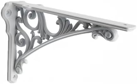 Decorative Shelf Bracket 6 inch, White Brackets for Shelving, Heavy Duty Vintage, DIY Projects, Hardware Included, 4 Pac