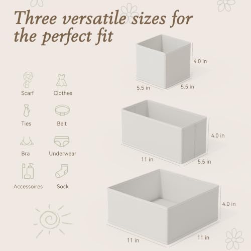 Criusia Drawer Organizer 18-Piece Set, Dresser Organizer for Baby Clothes, Foldable Closet Storage & Drawer Dividers for