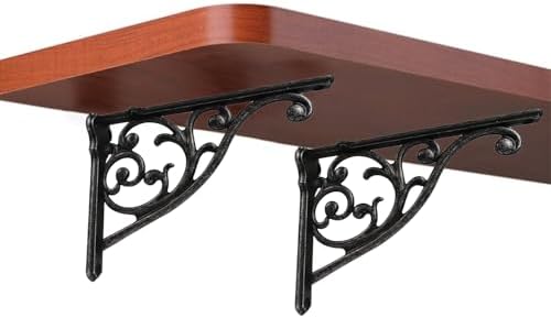 Heavy Duty Solid Stand,6 Inch 4 Pack Iron Gray,Right Angle Wall Panel Support Bracket,Decorative Shelf Bracket,Heavy Dut