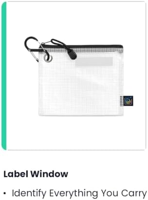 Clear Mesh Zipper Pouches, 6 Pack, 3 Sizes - Cable Organizer & Gear Bags for Tools, Tackle, First Aid, Electronics & Sma