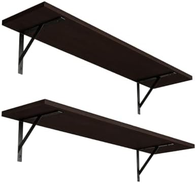 DINZI LVJ Wall Shelves, 23.6" Long Floating Shelves with Metal Brackets