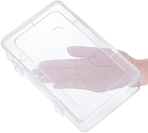Kingrol 12 Pack Clear Plastic Storage Containers with Lids, 8 x 5 x 1.75 Inch Empty Hinged Boxes, Stackable Organizer Bo