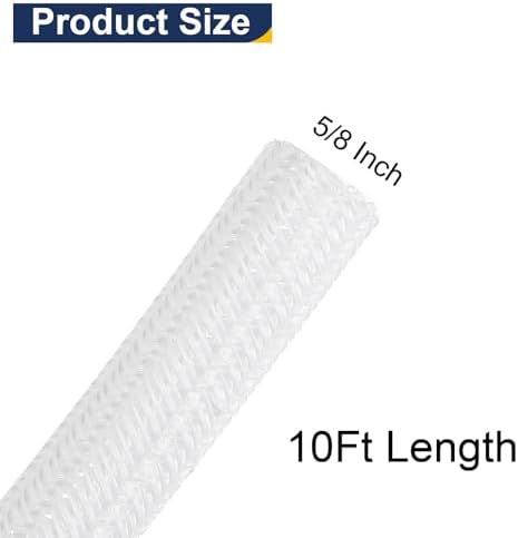 uxcell 10 Ft - 5/8 Inch Split Sleeving, Braided Cable Sleeving, PET Cable Management Wire Sleeve Cord Protector, Wire Wr