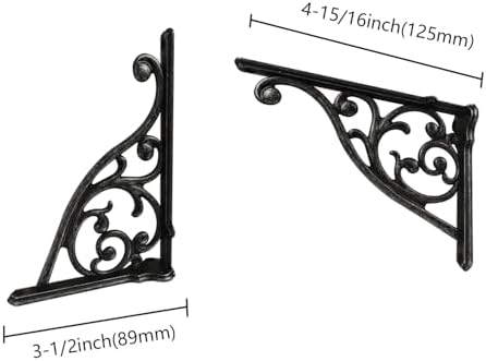 Heavy Duty Solid Stand,5 Inch 4 Pack Iron Gray,Right Angle Wall Panel Support Bracket,Decorative Shelf Bracket,Heavy Dut
