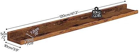 HOOBRO Floating Shelves, Wall Shelf Set of 3, 47.2 Inches Hanging Shelf