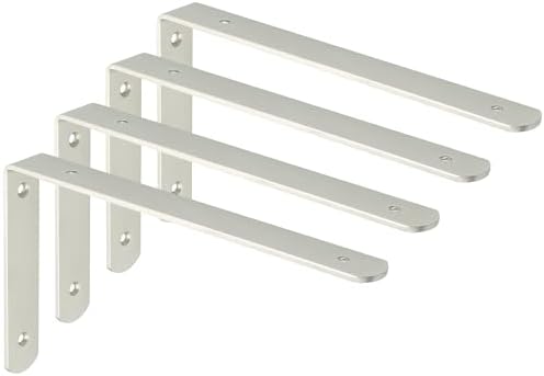 Alise Brushed Floating Shelf Bracket,L Brackets for Shelves,10x6Inch,4 Pcs