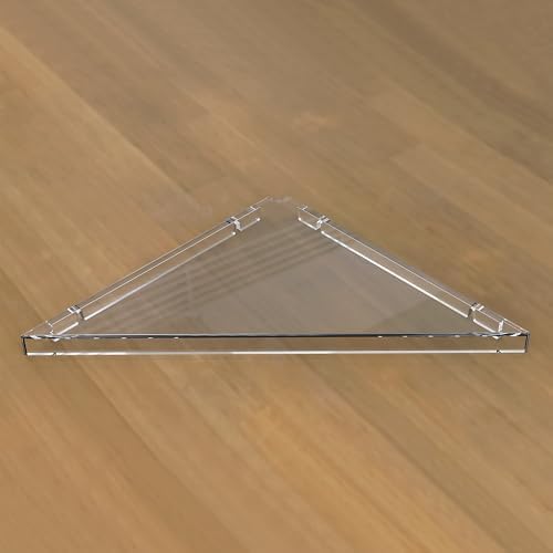 evron Corner Shelf Wall Mount, Acrylic Corner Shelves for Bathroom & Kitchen, Living Room, Space-Saving Wall Mounted Cor