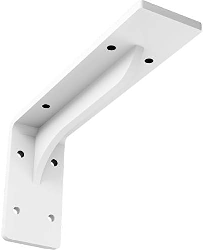 Ekena Millwork BKTM02X08X04EBPWH Steel Bracket Embrey, 2"W x 8"D x 4 1/4"H, White Primer