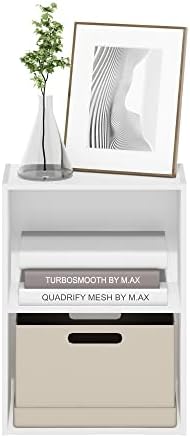 Furinno LUDER 2-Tier Book Shelf, Open Shelves Bookshelf, White