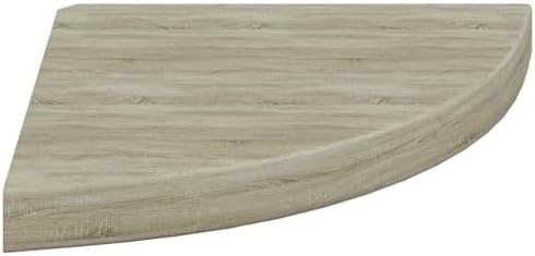 vidaXL Floating Corner Shelf in Oak Finish | Honeycomb MDF and Metal Construction | Wall-Mounted | Easy Installation | I