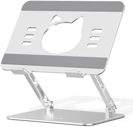 Aoviho Laptop Stand for Desk, Adjustable Foldable Aluminum Laptop Riser for 10–17.3 Inch Laptops – Sturdy Ergonomic Comp