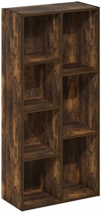 7-Cube Bookshelf, Bookcase, Book Shelf, Cube Storage Organizer, 9.4 x 19.5 x 41.7, for Home Office, Living Room, Bedroom