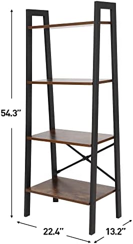 ZENY 4-Tier Bookshelf, Ladder Bookcase, Multifunctional Ladder-Shaped Plant Flower Stand Rack Bookrack Storage Shelves (
