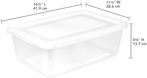 Sterilite Storage Box Stackable Tote, White, 12 Quart, 45 Pack