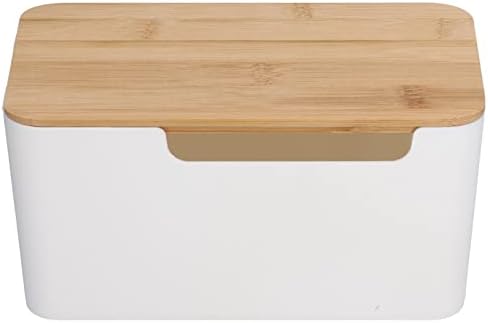 Cable Management Box Small Cord Hider Box with Wooden Lid for Tv Wires Routers Computers Cables Home and Office