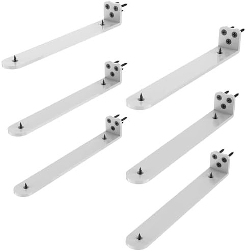 12Inch White Heavy Duty Floating Shelf Bracket 6 Pack 3-Hole Mount