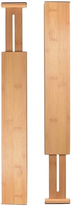 VIGAN 2/4PCS Adjustable Bamboo Drawer Dividers Bedroom Kitchen Drawer Storage Expandable Drawer Dividers For Cupboard Ca
