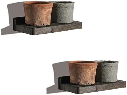 Freezing point Small Floating Shelves for Wall Set of 2 Natural Wood 8×4Inch Wall Shelf Mini Corner Shelf Decor Plant Di