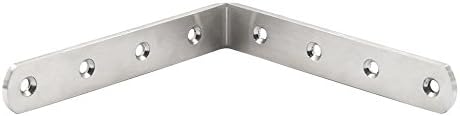 WEBI L Brackets Corner Bracket,90 Degree Stainless Steel Corner Brace- 8 Packs 4 mm Thick 6" X 6",Heavy Duty Shelf Brack