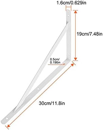 Acrux7 12 Pack White Steel Shelf Brackets 12x8inch - Heavy Duty L Brackets with Screws, White Metal Shelf Brackets - Per