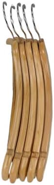 Natural Finish Wood Suit Hanger with Locking Bar (Set of 50)