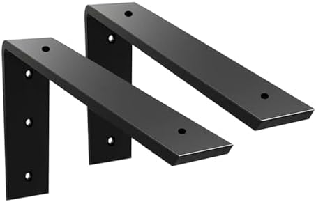 Countertop Support Bracket 2 Pack 8 inch Heavy Duty 3/8" Thick Black Granite Countertop Bracket 8"x6"x2.5" Shelf L Brack