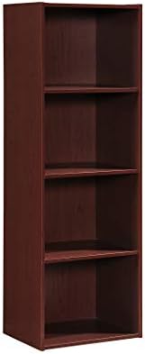 Hodedah 4-Shelf Bookcase in Mahogany