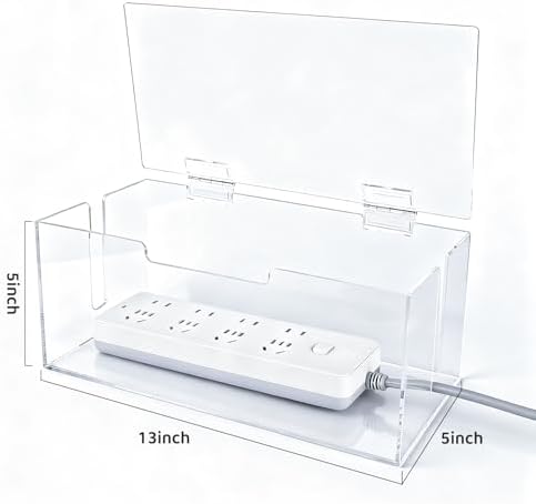 Cable Organizer Storage Box with Lid - Phone Charger Clear Organizer Case for Desk, Wire Organizers for Cords & Power St