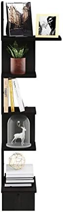 Furinno Rossi 5-Tier Corner Floating Shelves for Wall, Espresso