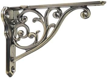 Ornate Decorative Shelf Brackets 8 inch Small Wall Mounted Shelving Bracket 4 Pack Antique Bronze Vintage Shelf Bracket 