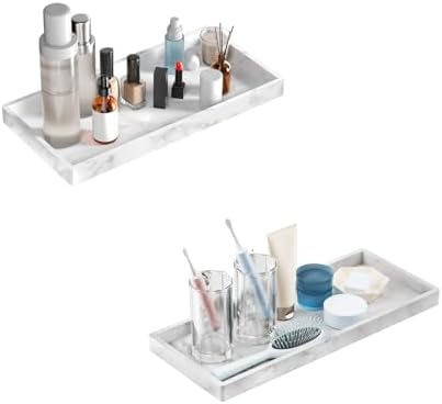 BBK 2PC Countertop Vanity Tray Small 7.8" Bathroom Tray Silicone