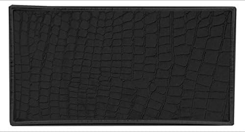 Perfume Tray for Vanity, (Black), by Home Basics | Faux Crocodile Vanity for Dresser Tops | Organizer Tray Great for Ser
