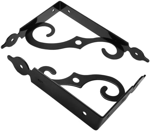 Luomorgo L Bracket Decorative Shelf Brackets, 7.4 Inch, Black, 2 Pcs