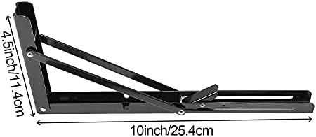 ZOENHOU 4PCS 10 Inch Folding Shelf Brackets, 176lbs Heavy Duty Metal Collapsible Fold Down Shelf Brackets with Screws, W