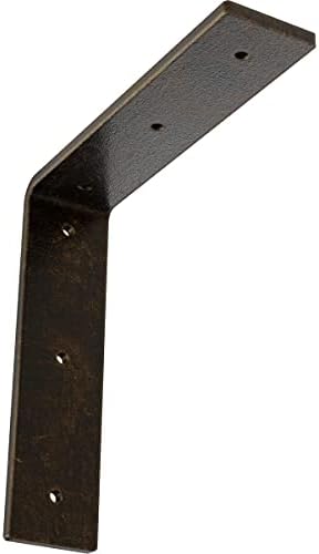 2" W x 8" D x 8" H Hamilton Steel Bracket, Antiqued Brass
