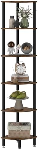 IBUYKE 6 Tier Corner Shelf Stand,Industrial Corner Display Rack WBC011H