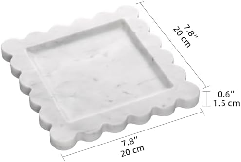 Square Marble Decorative Tray, Carrara White, 8 * 8